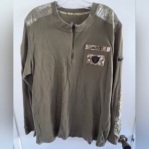 Las Vegas Raiders Pullover L Nike NFL Salute To Service 1/4 Zip Thermal Henley